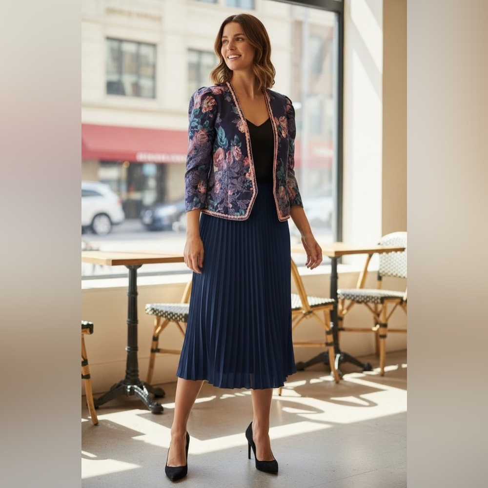 Vintage Nah Nah Collection Floral Blazer Blue, Pink Womens 13/14